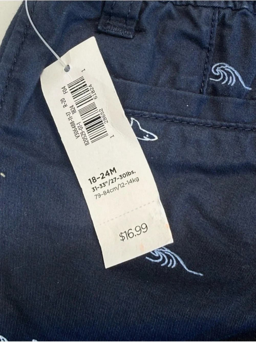 NWT Old Navy 18-24M Plaid Button-Up Shirt & Shark Print Chino Pants Outfit Set